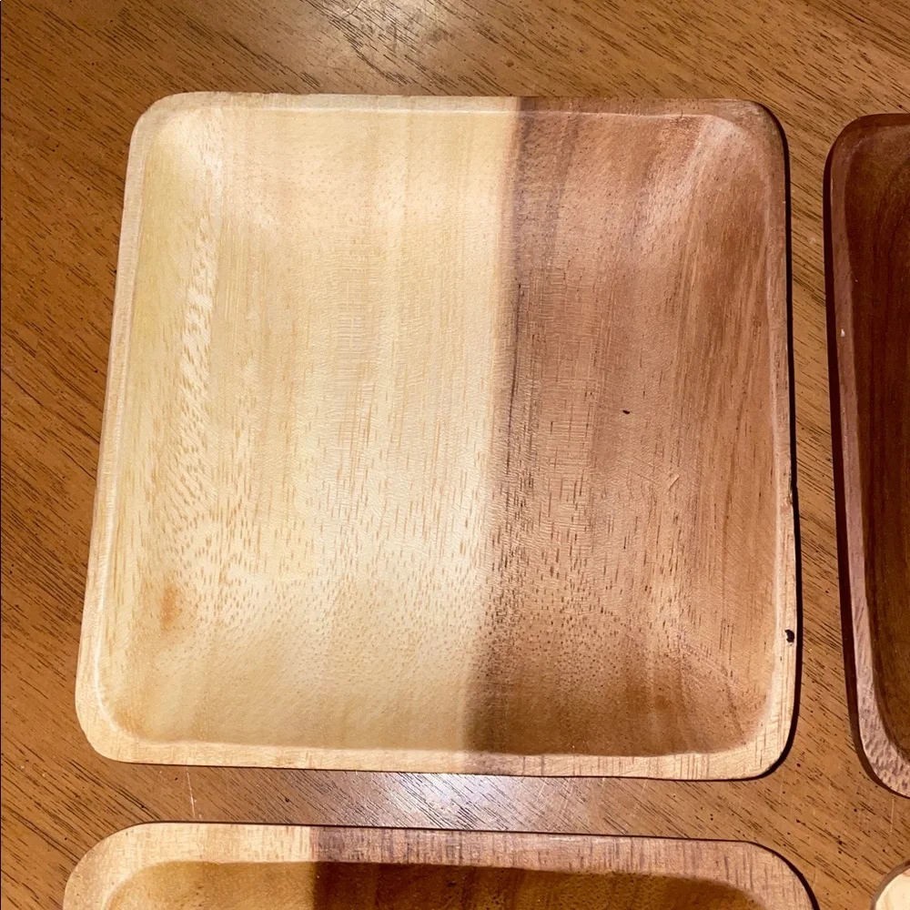 4 Crate&Barrel 5.75” appetizer wood plates
